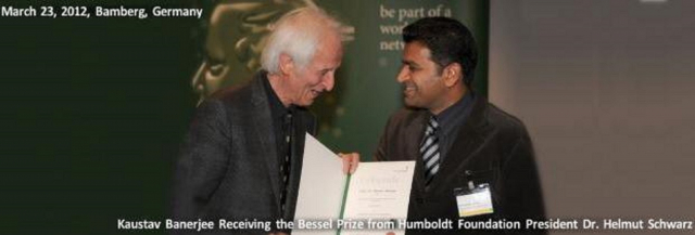 Professor Banerjee receives the Humboldt Foundation's Bessel Prize