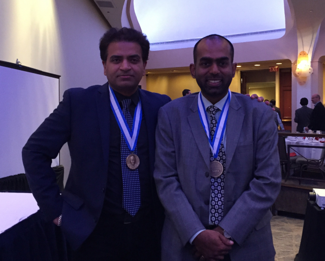 Dr. Kaustav Banerjee and Dr. Vivek Subramanian after the award ceremony during IEDM 2015
